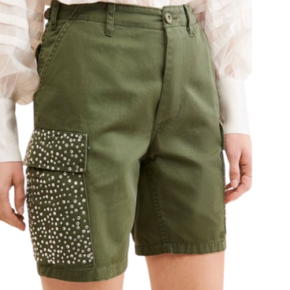 FREE PEOPLE➕RILEY 1880 VINTAGE CLOTHING • NWT Bedazzled Cargo Shorts